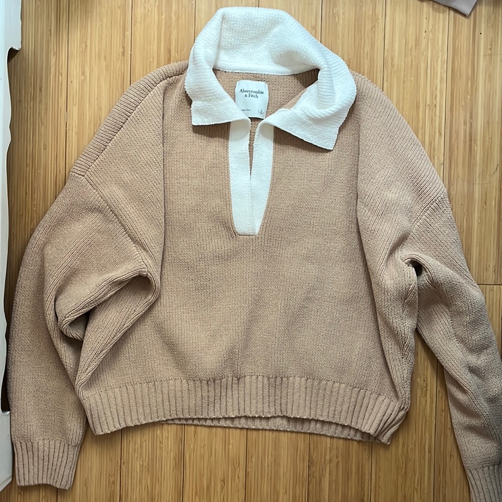 Abercrombie & Fitch Chenille Collar Sweater